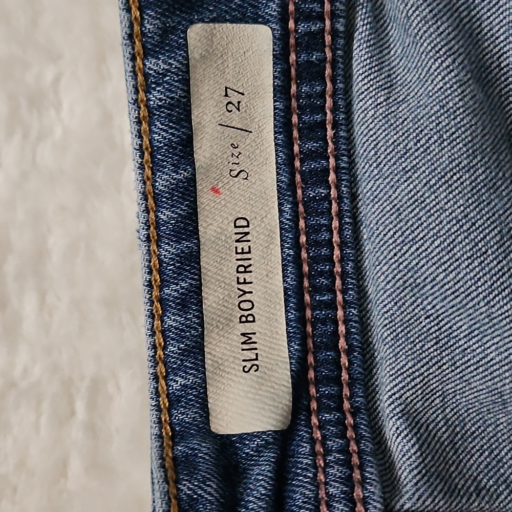 Anthropolgie Pilcro And The Letterpress Slim Boyfriend Distressed Jeans Blue 27 - Picture 12 of 12